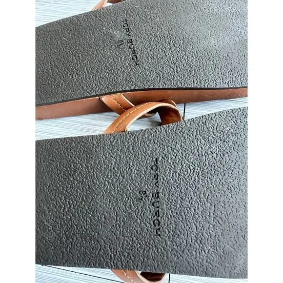 Tory Burch Brown Leather Thong Sandals Slip On Women's 8.5 - Picture 4 of 8